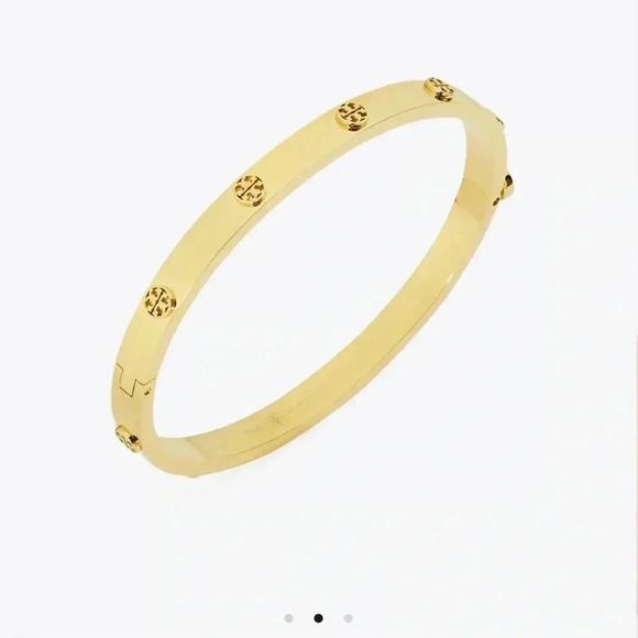 Tory Burch Classic Logo Hingle Bagle Size M - Picture 3 of 5